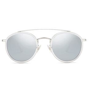 Round Retro Double Bridge Sunglasses